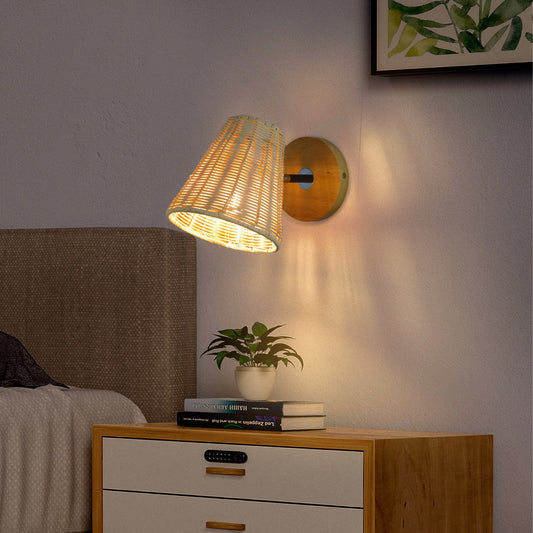 Rattan Wall Lamp Bedside Wall Lamp